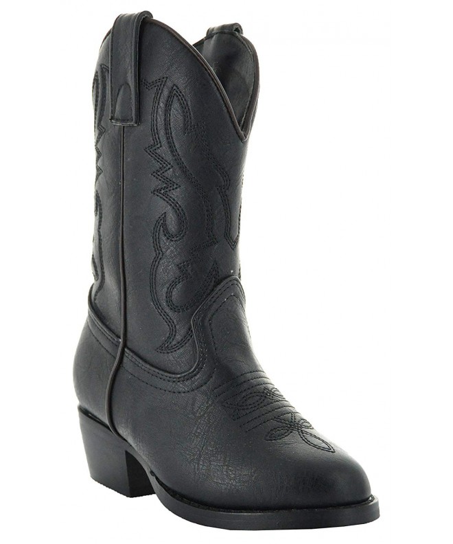 Boots Country Love Little Rancher Kids Cowboy Boots K101-1002 Black - Black - C6127F70LQF $69.97