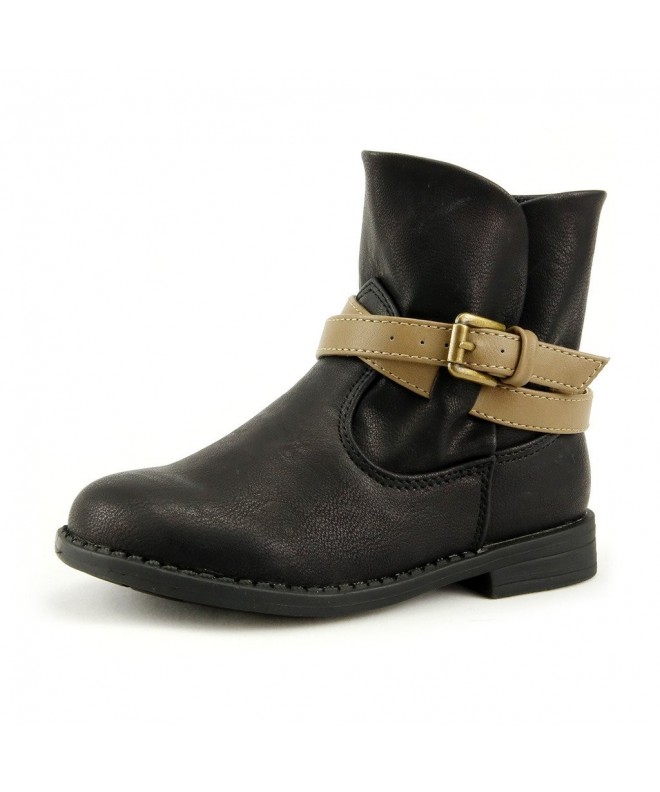Boots Ankle Wrap Flat Bootie - Black/Brown - C5128OCZS9F $32.86