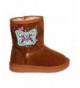 Boots Girls Faux Suede Butterfly Fur Lined Winter Boot FG58 - Tan - CI12N1JZAVT $45.00
