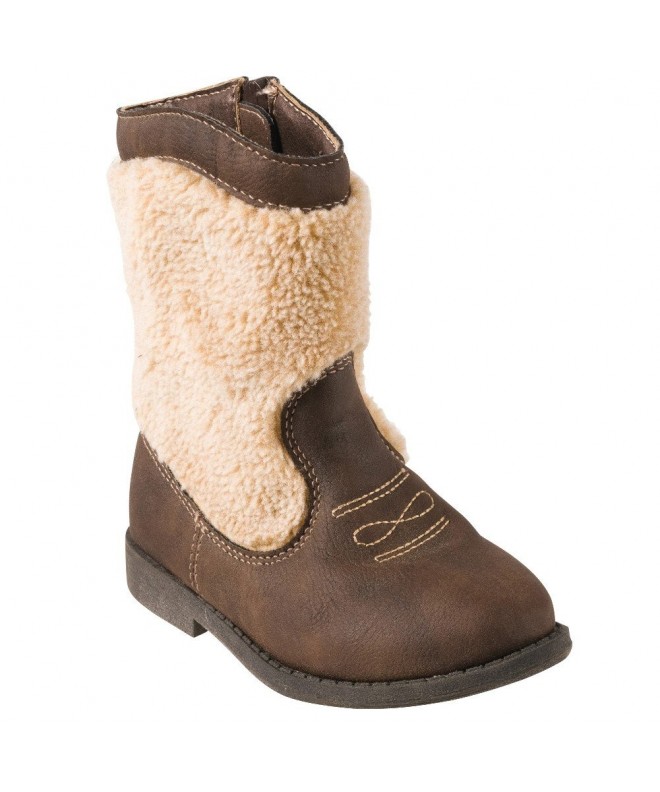 Boots Girls Brown Cowgirl Boots - Brown - CK11KKSPDJ7 $42.16
