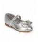 Boots Metallic Round Toe Rhinestone Bow Ballet Flat (Toddler/Little Girl/Big Girl) CI53 - Silver Metallic - C5122EEBZOB $45.69