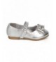 Boots Metallic Round Toe Rhinestone Bow Ballet Flat (Toddler/Little Girl/Big Girl) CI53 - Silver Metallic - C5122EEBZOB $45.69