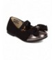 Boots Saroya Gold Cap Round Toe Ballet Flat Bow Elastic Mary Jane (Toddler) AC85 - Black Faux Suede - C61825CQERE $33.30