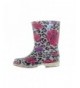 Boots Kids Rain Boot Shiny Solid Body (Toddler/Little Kid) - White Floral - CH12NDZVTOJ $28.89