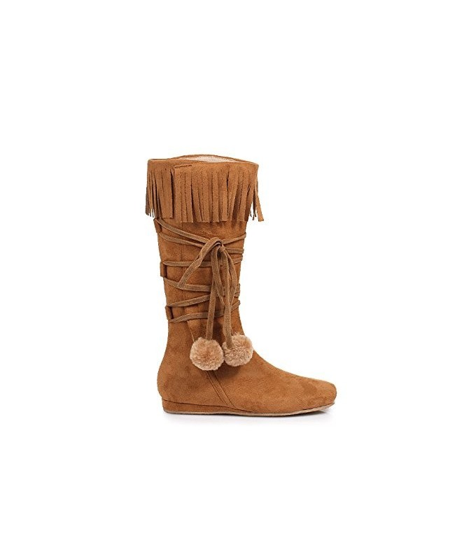 Boots 1" Heel Boot with Fringe and poms Childrens. - Tan - CL11IMDBL25 $85.60