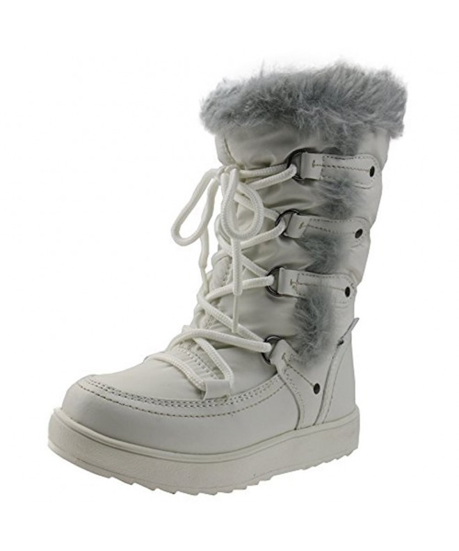 Boots Girls Warm Wool Waterproof Snow Boots - White2 - CC12NDRF14O $33.92