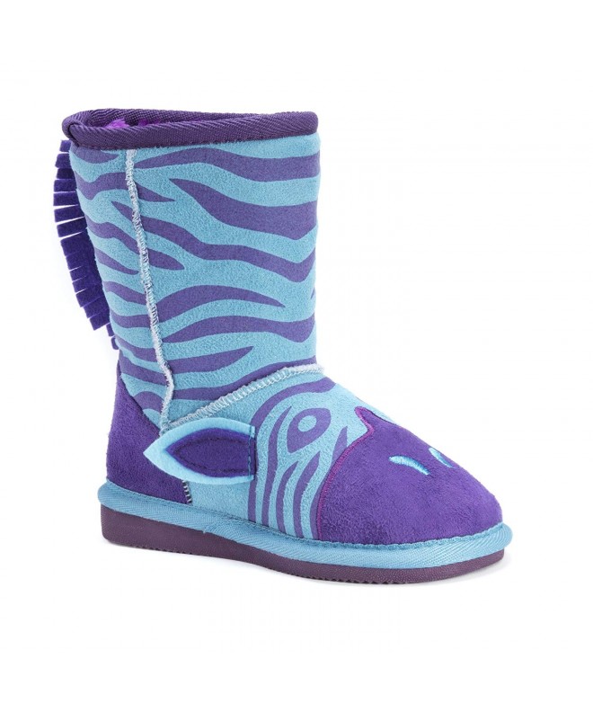 Boots Kids' Animal Blue Zebra Pull-On Boot - Blue - CX12KA4Z28V $64.04