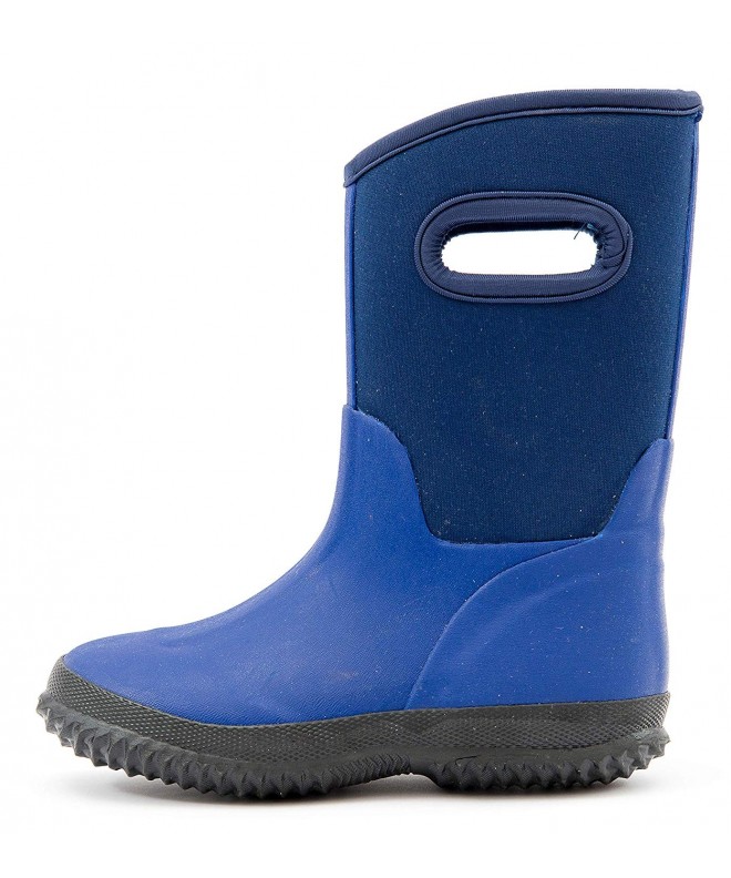 Boots Kids Toddler Neoprene Mud Rain Boots Blue/Pink/Purple - Blue - CX18GNWEWZD $63.86