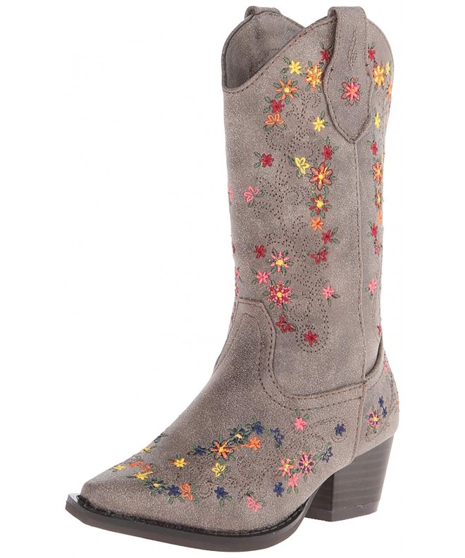 Boots Blossom Snip Toe Cowgirl Boot (Toddler/Little Kid) - Grey - CR11JXYYBB5 $87.18