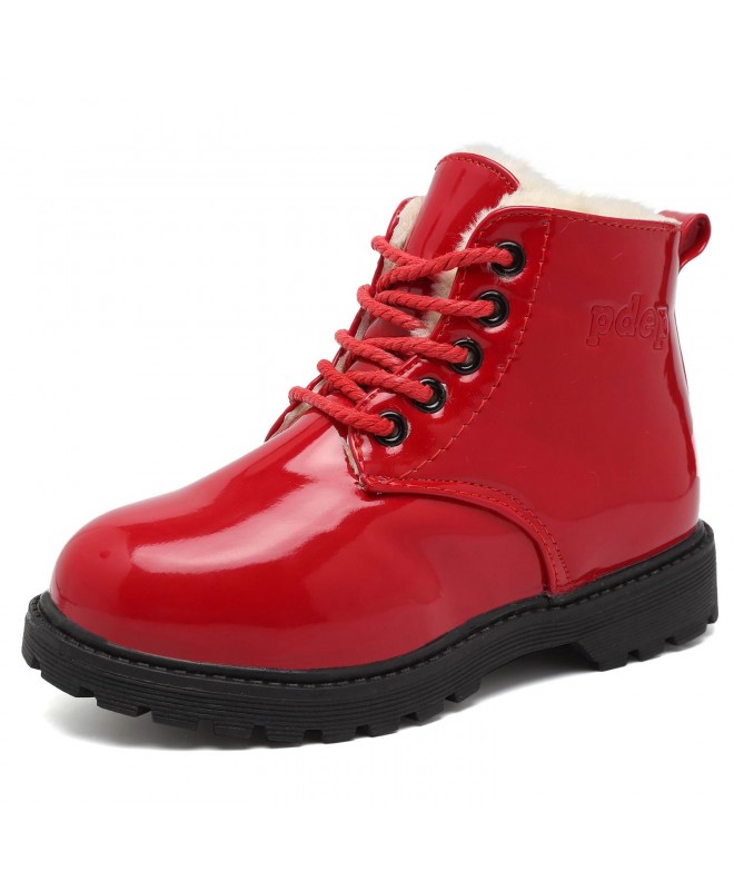 Boots Boy's Girl's Waterproof Winter Warm Ankle Boots Zipper Cute Casual Shoes(Toddler/Little Kid)-New.Red.28 - CO18LDSI05U $...