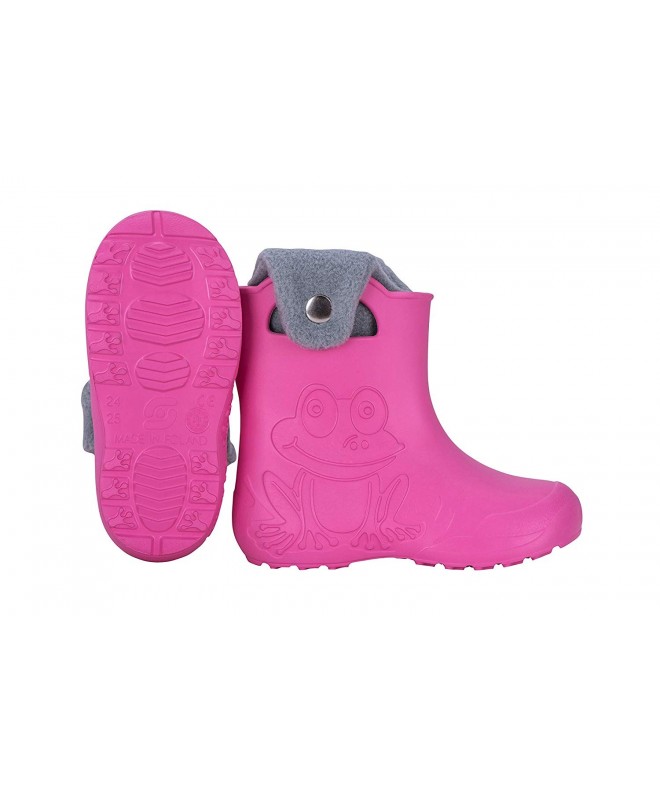 Boots Ultra Lightweight Kids Froggy Boots 100% Waterproof Fleece Lining Blue and Pink - Pink - C2187DHXDG2 $71.70