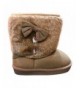 Boots Toddler Zippered Fur Boots - Beige Bow & Rhinestone (5) - C5186XORMHX $35.31