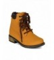 Boots Leatherette Lace Up Padded Collar Stack Heel Boot (Toddler/Little Girl/Big Girl) BI10 - Wheat - C211RE7C23R $49.05