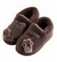 Clogs & Mules Girl Cute Home Slippers Kid Fur Lined Winter House Slippers Warm Indoor Slippers for Boys - Cute Brown - C318LK...