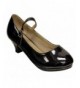Clogs & Mules Kids Round Toe Kitten Heel Squeaky Mary Jane Patent Shoes - Black - CA12K7F28RH $54.34
