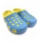 Clogs & Mules Girl's Summer Clogs - Blue/Yellow - CG18CCXQRCY $24.40