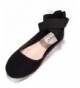 Flats Girl Kids Dress Ballet Flat Elastic Ankle Strap Faux Suede Shoes - Black - C2125ZATVXR $46.24