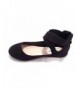 Flats Girl Kids Dress Ballet Flat Elastic Ankle Strap Faux Suede Shoes - Black - C2125ZATVXR $46.24