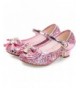 Flats Flower Girls Dress Wedding Party Bridesmaids Heel Mary Jane Princess Shoes - Pink - C918IEMKATM $43.79