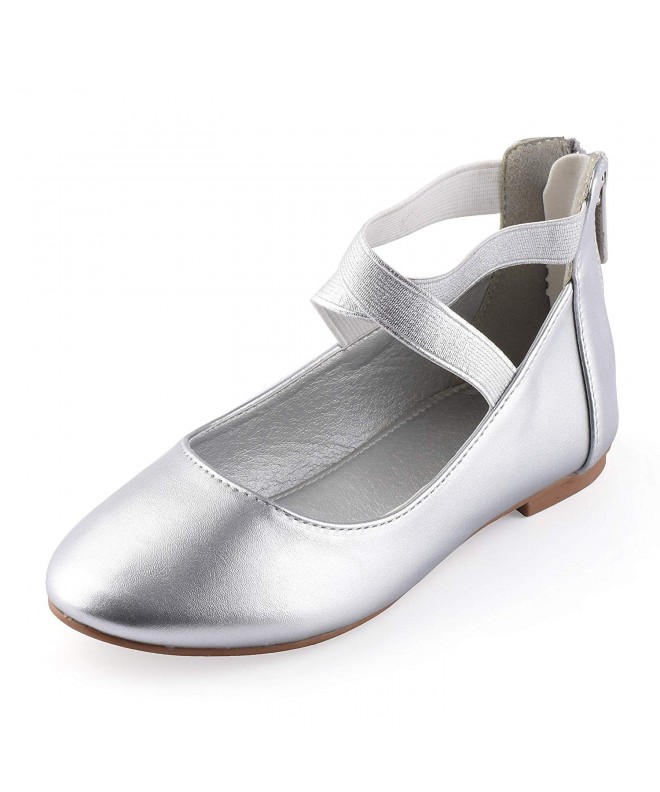 Flats Toddler Little Girls Ballet Flat Shoes - Nf316b - Silver - C018G7UM6GL $30.22