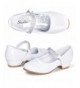 Flats Girls Mary Jane Shoes Low Heel Party Dress Shoes for Kids - White - C118G9SLM0I $36.17