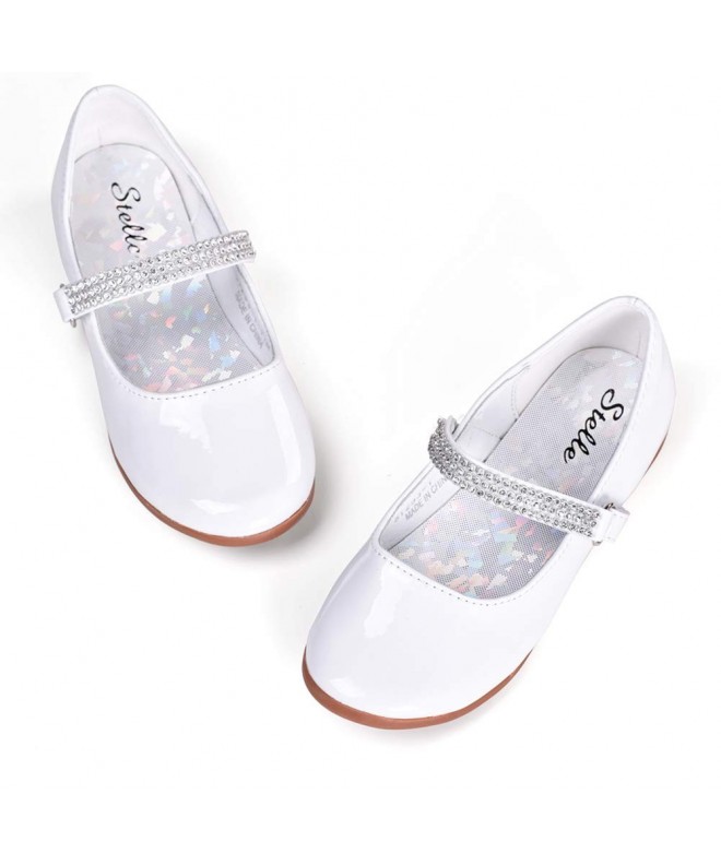 Flats Girls Mary Jane Shoes Slip-on Party Dress Flat for Kids Toddler - B-white - CN18G9W5MCT $32.44