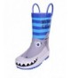 Boots Children's Rain Boots Natural Rubber - Shark-blue&gray - CK1800MDG2T $36.75