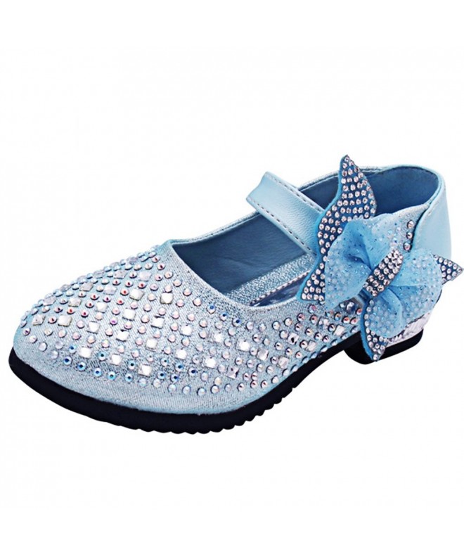 Flats Little Big Girl Glitter PU Leather Mary Jane Shoes - Blue - CD12NZXPELK $37.50