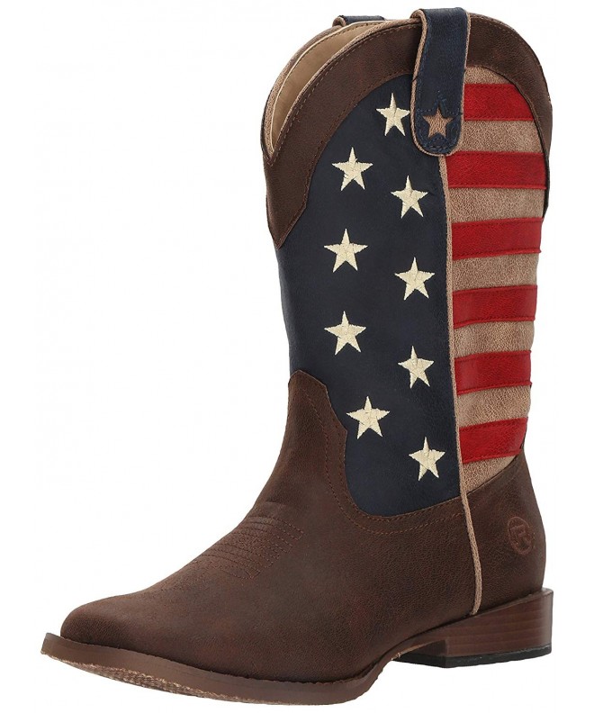 Boots Boys' American Patriot Boot Square Toe - Brown - C412N3W8QPE $106.21