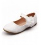 Flats Toddler Little Girls Flower Girl Dress Ballet Mary Jane Bow Flat Shoes - Flower M - White - CH187C0EKNI $29.61