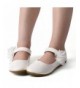 Flats Toddler Little Girls Flower Girl Dress Ballet Mary Jane Bow Flat Shoes - Flower M - White - CH187C0EKNI $29.61