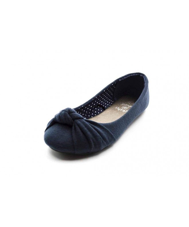 Flats Girls Knotted Slip on Ballet Flat (Toddler/Little Kid/Big Kid) - Navy - CG120ZGW9P9 $26.05