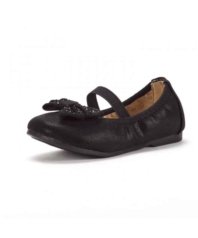 Flats Girl's Toddler/Little Kid/Big Kid Tiana Mary Jane Ballerina Flat Shoes - Black - CM189UR8ZND $34.40