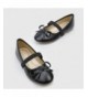 Flats Girls Flats Slip-on Ballet Flats with Elastic Strap and Bow Knot - Black - CR18LX7Y749 $33.65