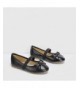 Flats Girls Flats Slip-on Ballet Flats with Elastic Strap and Bow Knot - Black - CR18LX7Y749 $33.65