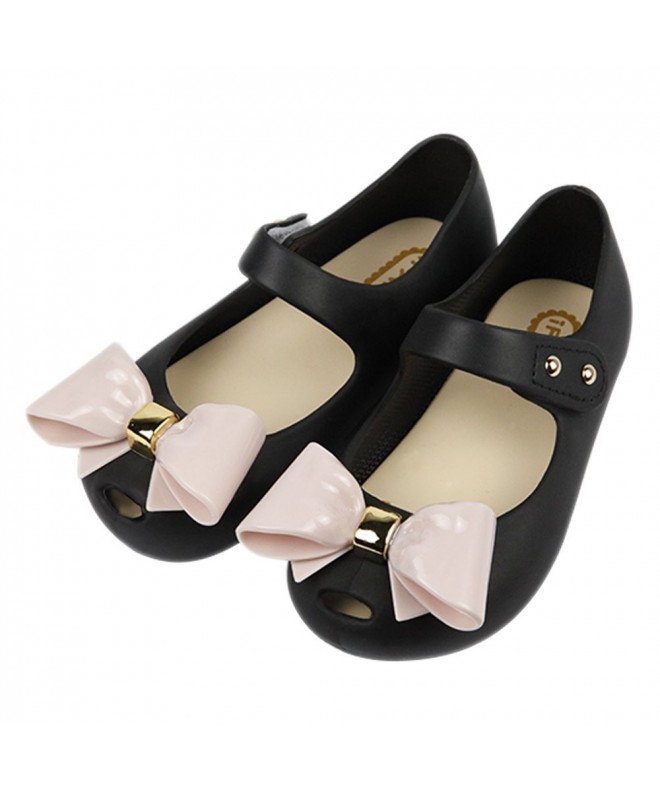 Flats Girls Candy Color Cute Bow Princess Mary Jane Flats for Toddler/Little Kid - Black - CQ187CO2KQO $26.24