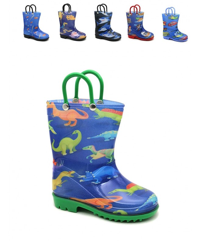 Boots Kids Boys Printed Rainboots Assorted Prints Toddler/Little Kid/Big Kid Sizes - Dinosaurs - C61869YU00H $48.80