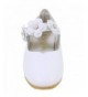 Flats Baby Toddler Girls Soft PU Leather Mary Janes Flowers Bow Dress Shoes - X-white - CB12O8K05JP $30.30