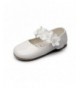 Flats Maxu Kid Girl's Marry Jane Flat Shoes Strap Flower(Toddler/Little Kid) - Ivory - CU185W2SRNW $39.92