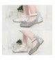 Flats Girl Round-Toe Sparkle Bowknot Ballet Ballerina Flat Princess Wedding Shoes Mary Janes - Silver - C217YSX4H6I $36.10