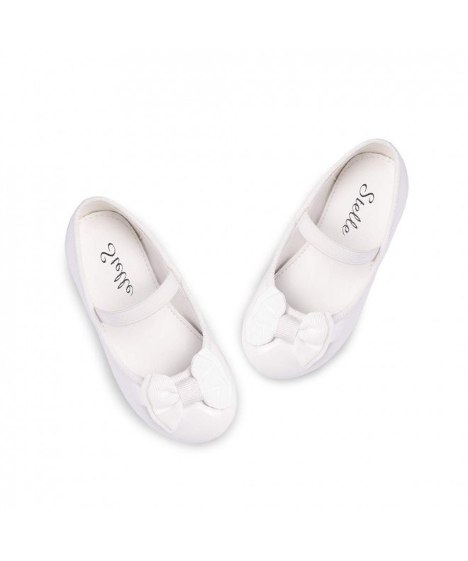 Flats Girls Mary Jane Shoes Bow-Knot Slip-on Party School Dress Ballerina Flat (Toddler/Little Kid) - White - CW18NYATE2N $39.09