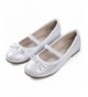 Flats Toddler & Girl's Ballet Flats Mary Janes Dress Shoes - Ekm7007-silver - CR18CGCHYD9 $29.54