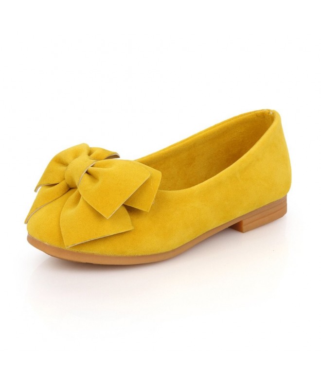 Flats Little Girl's Bow Mary Jane Dress Shoe - Yellow - CV126K40TP7 $27.58