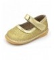 Flats Squeaky Shoes | Sparkle Mary Jane Toddler Girl Shoes Removable Squeakers - Gold - CP12N7ULLW8 $44.49