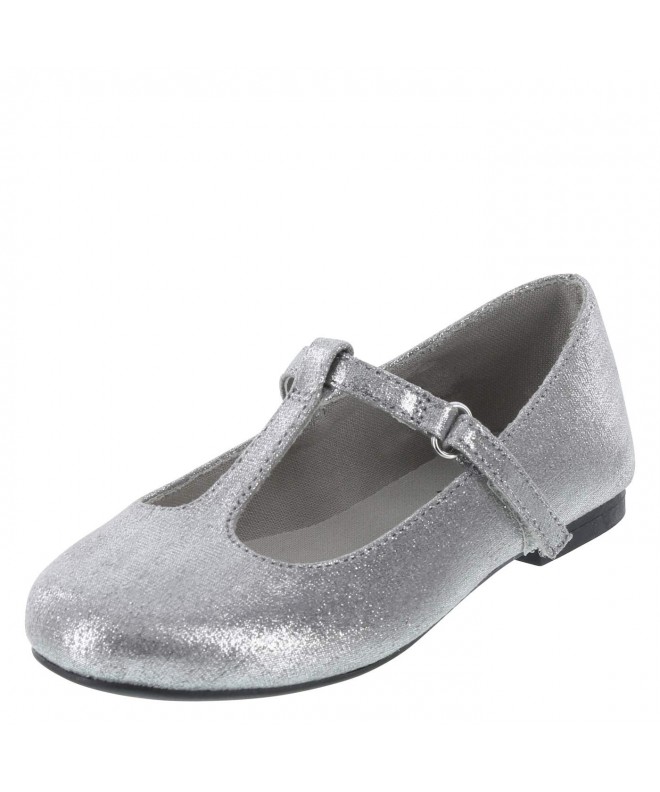Flats Girls' Toddler Talon T-Strap Dress Flat - Silver - CE18K0QEW64 $24.91