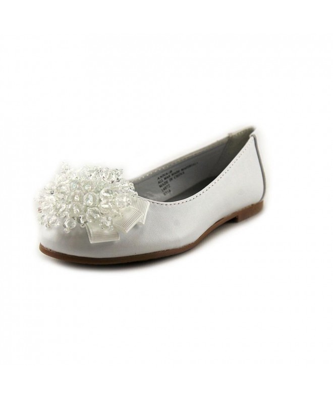 Flats Girls Flats with Pearl Bow - White - CM11FUDMQDD $38.01