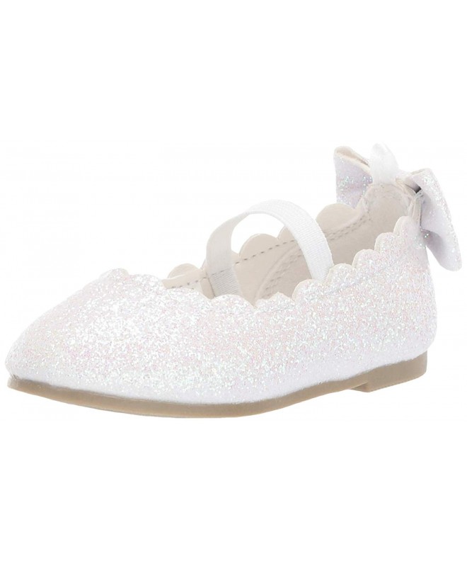 Flats Kids Dot Girl's Glitter Ballet Flat - White - CB18E5CL97H $55.83