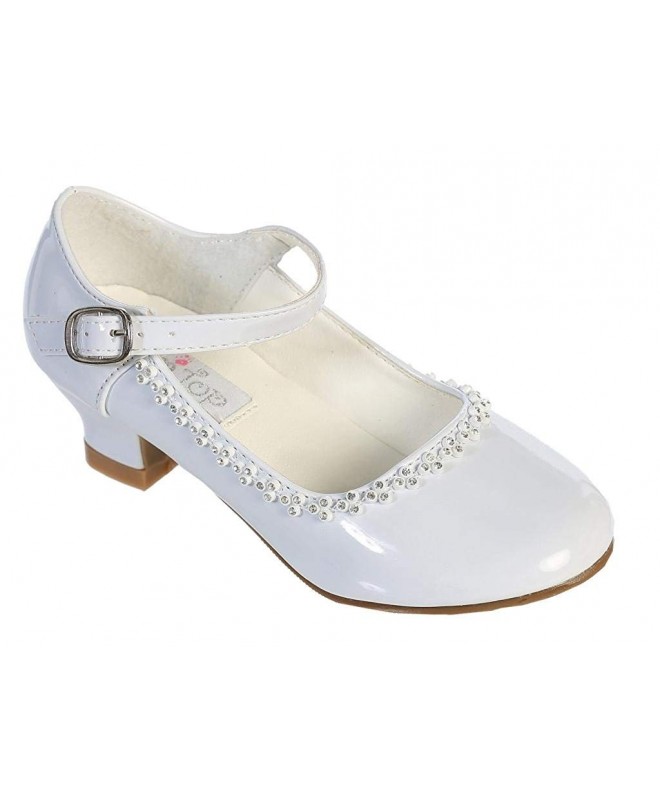 Flats Charming Mary Jane Party Shoes with Crystal Detailing - White - CW11OD97WD9 $49.86
