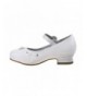 Flats Girls Dressy Patent Low Heel Shoe with Decrotive Flower (Toddler/Little Kid/Big Kid) - White Patent - CX18LEXK53X $44.34