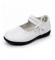 Flats Girls School Uniform Shoes with Elastic Gore Buckle (Toddler/Little Kid/Big Kid) - Black 02w - CT18LQ95OUK $39.98